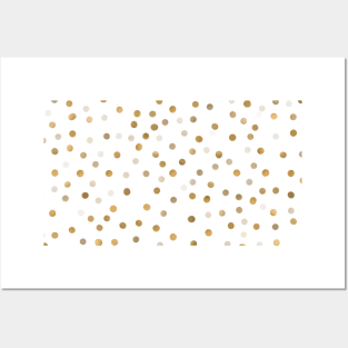 Girly Gold Dots Confetti White Design Posters and Art